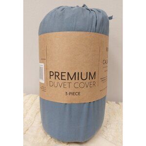 Premium Duvet Cover Set King/Cal King Blue 3 Pcs